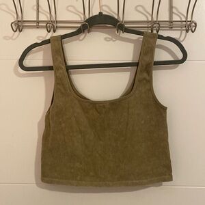 Forever 21 Green Tank Crop Top Size M/L